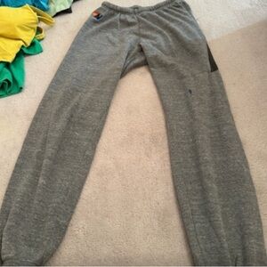AVIATOR NATION Grey Lightning Bolt Sweatpants